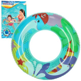 Kółko do pływania koło dmuchane kółko plażowe delfin 60 kg BESTWAY 36113 51 cm